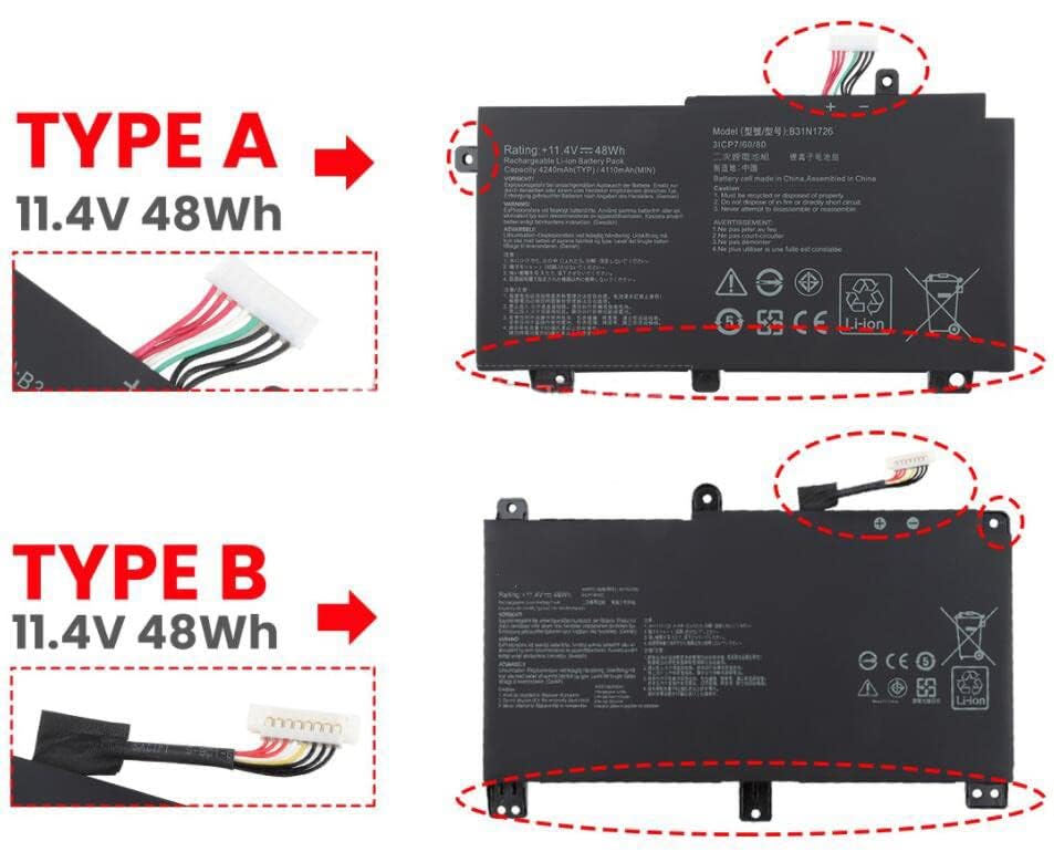 Image of WeFly B31N1726 Laptop Battery Compatible for Asus FX80 FX86 TUF FX504 FX504GE FX504GM FX505 FX505DD FX505DT FX505DY FX505GE FX505GD FX505GM A15 FA506IU A17 FA706II Series B31BnEH B31Bn91 A41LK9H