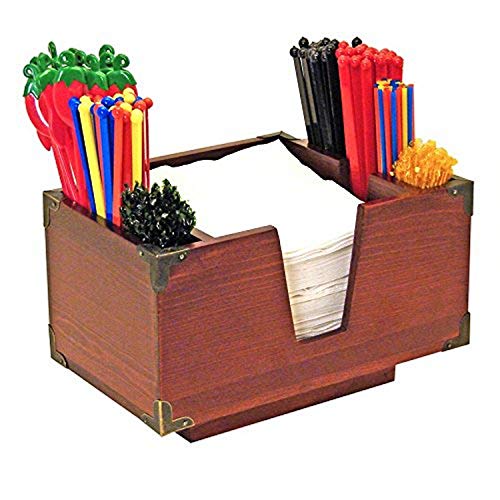 Co-Rect Wood Bar Caddy with Decorative Corner Brackets, Hazel