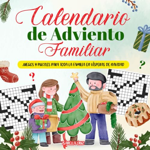 Calendario de Adviento familiar: Juegos y puzzles para toda la familia en vísperas de Navidad | Libros para niños de 4 a 10 años