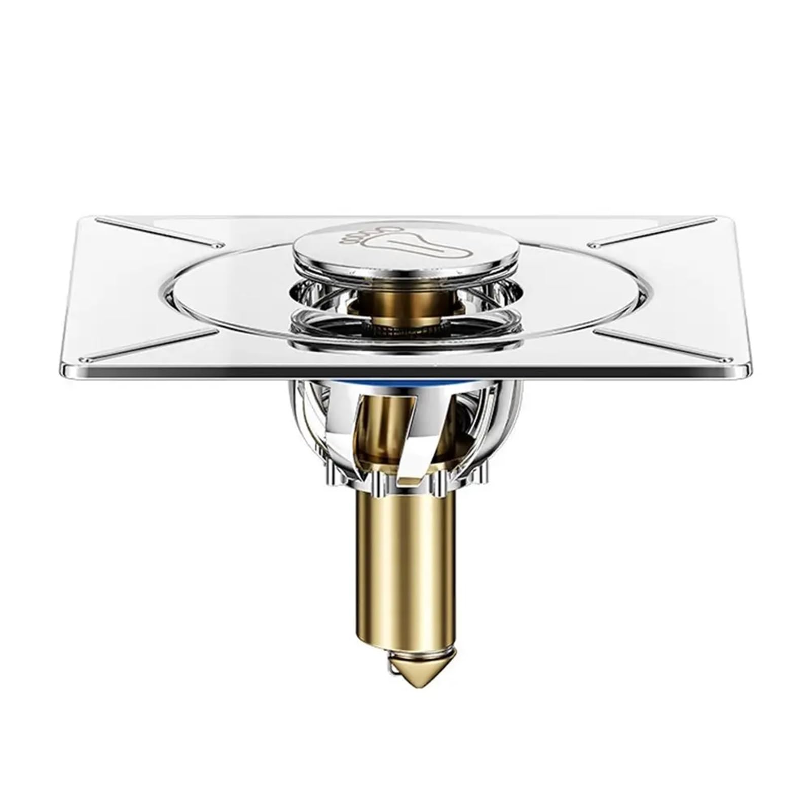 Floor Drain Floor Drain sturdy Stainless Steel Pop Up Bounce Pedal Type Shower Foot Square Drain Filter