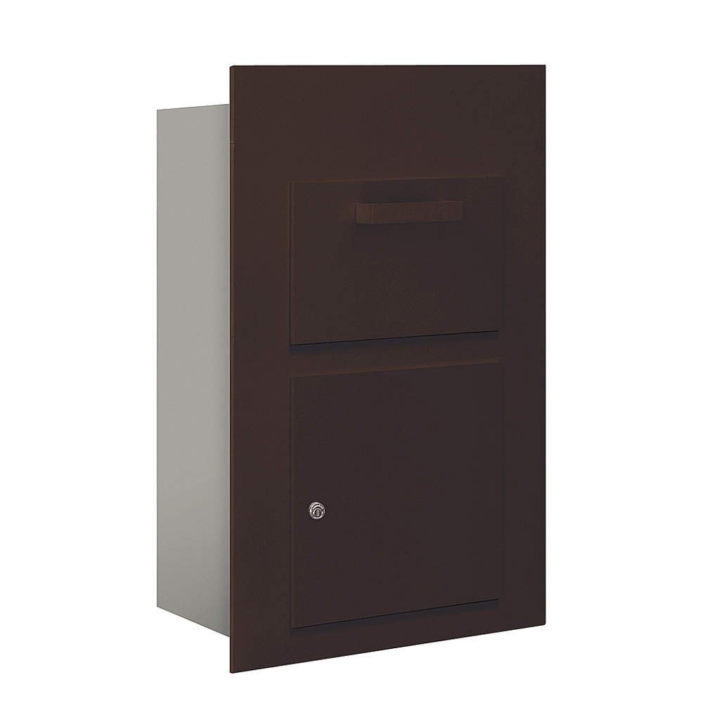 Salsbury Industries 3600C5-ZFP Collection Unit Includes Master Lock for 5 Door High 4B-Plus Units Front Loading Private Access Mailbox, Bronze