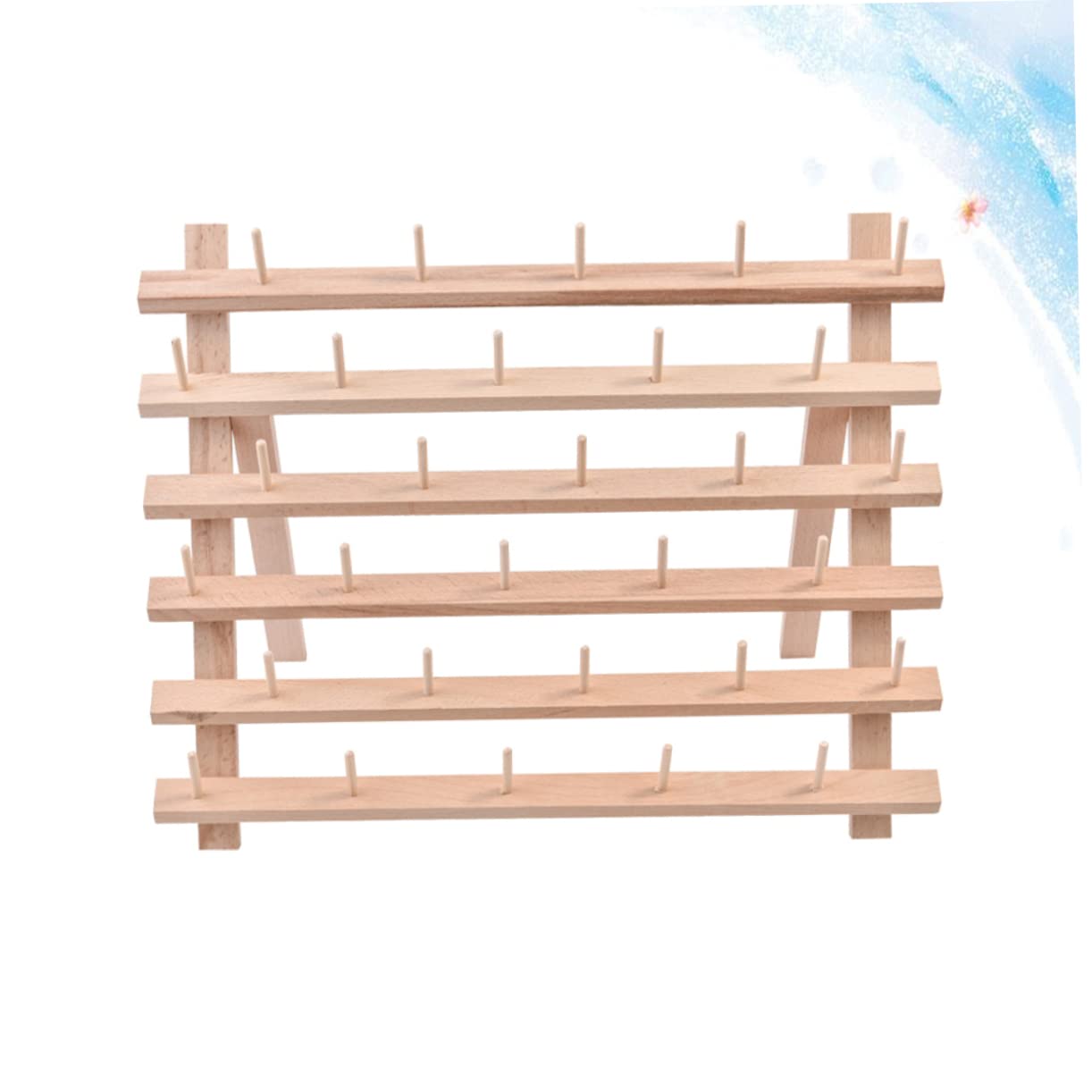 NUOBESTY Spulenhalter für Nähgarn Faltbarer Holzorganizer Garnregal mit Platz für Garnrollen oder Mini-king-konen Geeignet für Stickmaschinen und Nähzubehör