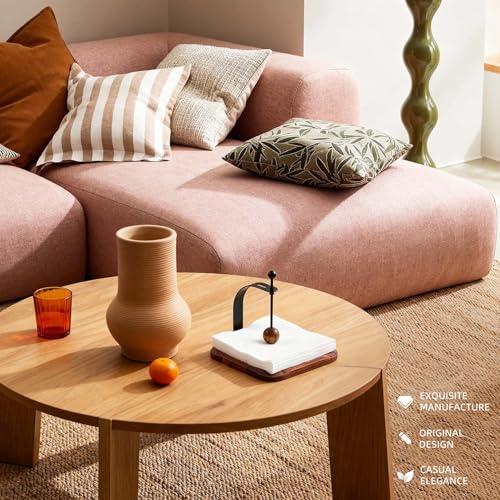 Celestree Black Walnut Wooden Napkin Holder for Table - Square Tabletop Windproof Cocktail Napkin with Metal Accents, Fits 5-7 Inch Napkins for Kitchen,Office,Restaurant, Hotel,Cafe, Bar,Outdoor - Thumbnail 6
