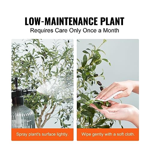 Image of VEVOR Artificial Olive Tree, 5 FT Tall Faux Plant, Secure PE Material & Anti-Tip Tilt Protection Low-Maintenance Plant, Lifelike Green Fake Potted Tree for Home Office Warehouse Decor Indoor Outdoor