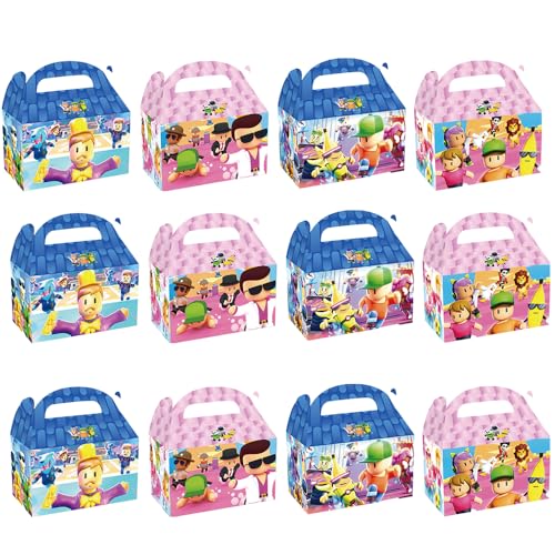 Cajas de cartón para alimentos para fiestas infantiles, 12 cajas de fiesta de tropiezo, cajas de comida con temática de tropiezo, cajas de comida para picnic, loncheras, bolsa de fiesta de cumpleaños