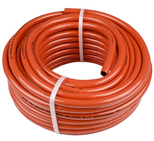 BAUSTER® Tuyau à gaz propane ∅ 9 mm 20/60 bar - Tuyau de gaz propane butane - Vendu au mètre - Tuyau de gaz de protection (10 mètres) Cover