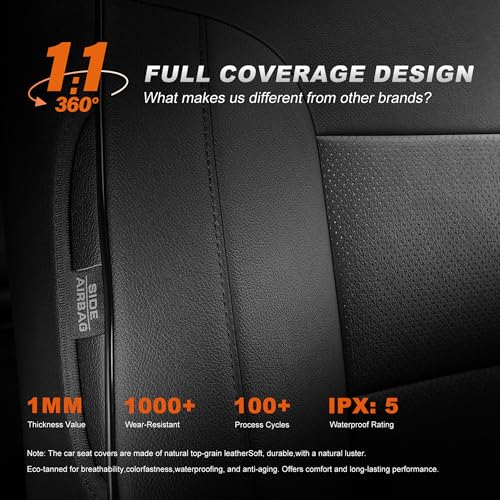 Image of AOMSAZTO Custom Fit Seat Covers for Toyota C-HR 2018-2022 Full Set Black | CHR Seat Covers Premium Faux Leather Breathable Compatible Airbag Scratch Resistant 1:1 Customized Seat Cushion Protectors