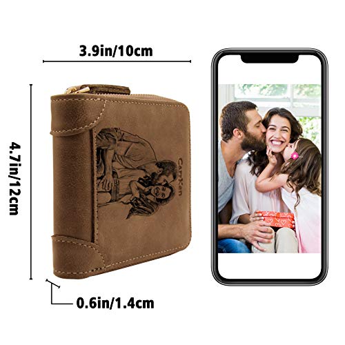 Amlion Personalized Custom Photo Wallet with Zipper for Men,Dad,Son,Husband4
