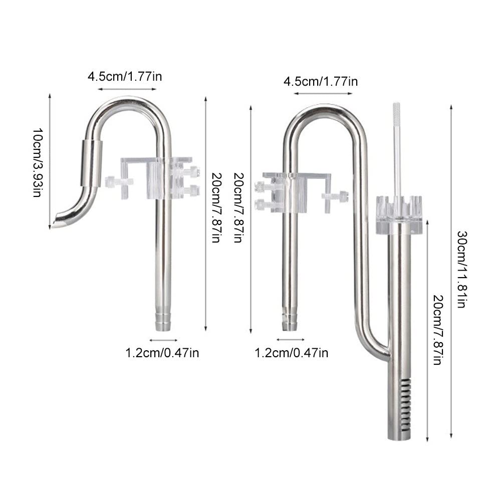 DONGKER Écumeur de Surfaces de Tuyau D'aquarium,Tuyau d'eau de Lis de Sortie D'aquarium de 12/16mm pour Le Réservoir de Poissons D'aquarium