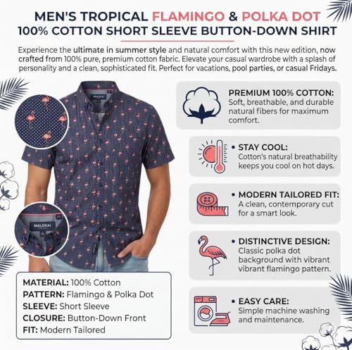 Image of Molokai Surf Button Down Slim Fit Hawaiian Short Sleeve Shirts