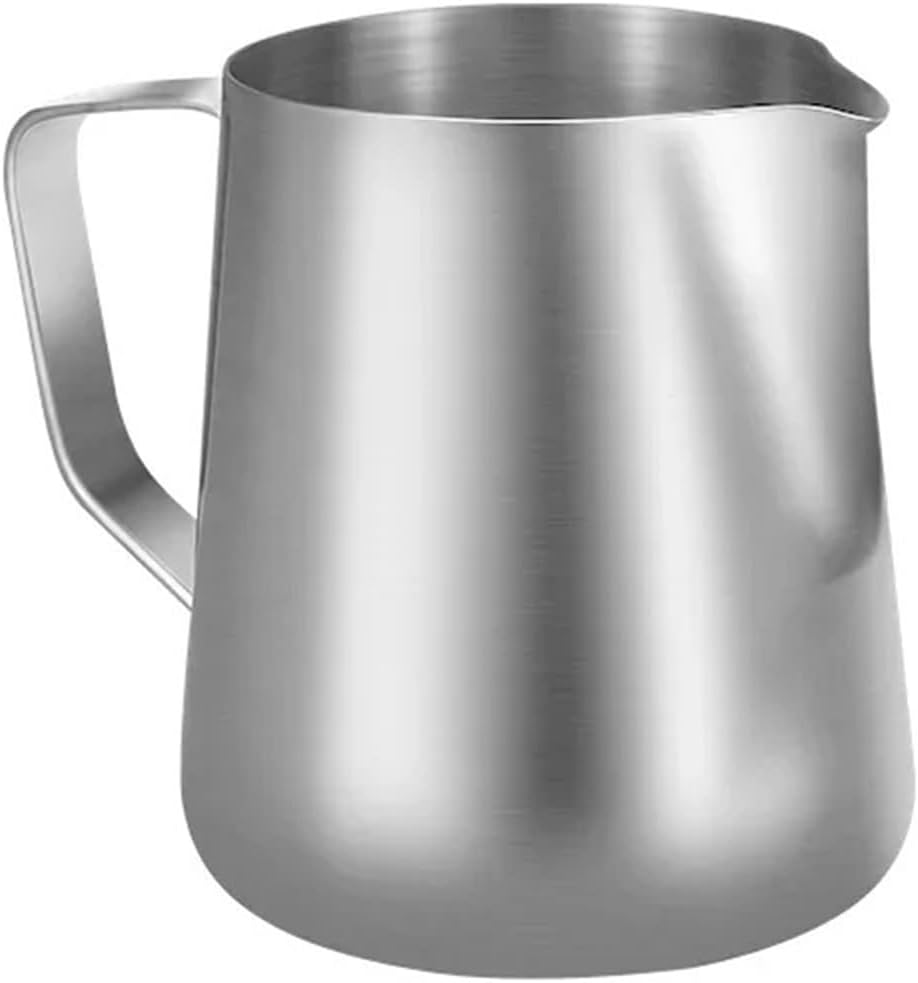 Milk Frother Jug Stainless Steel Container 100ML 350ML 600ML Frothing Pitcher Coffee Cups Latte Barista Espresso Maker(600ML With Scale)