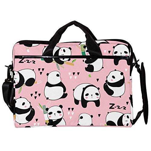 Sacoche pc portable panda et bambou vert au bureau et en télétravail