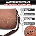 Disc Living Disc Golf Bag | Frisbee Golf Bag | Easy to Carry | Lightweight Fits Up to 10 Discs | 16 oz Waxed Canvas Sturdy Design | Belt Loop | Double Button Design | Bottle Holder (Brown)