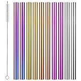 Pajitas reutilizables: fáciles de limpiar con el cepillo de fregado de 2 piezas. Con un mango de acero inoxidable y cerdas de nylon, el pincel es del tamaño perfecto para estas pajitas, también es adecuado para limpiar vasos y botellas