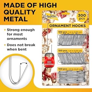 Leafeon 300 pack christmas ornament hooks for christmas tree decorationthe best holiday ornament hangers silver  urban country home decor