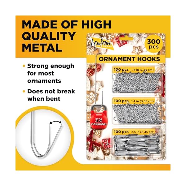 Leafeon 300 pack christmas ornament hooks for christmas tree decorationthe best holiday ornament hangers silver  urban country home decor
