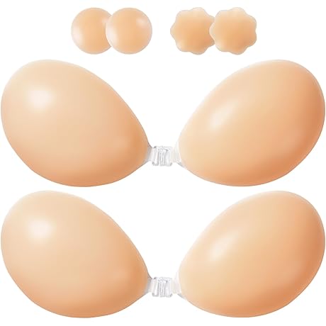 Exclusive 2-Pack Adhesive Bra Set: An Empowering Enhancement for Strapless Styles and Low-Cut Outfits