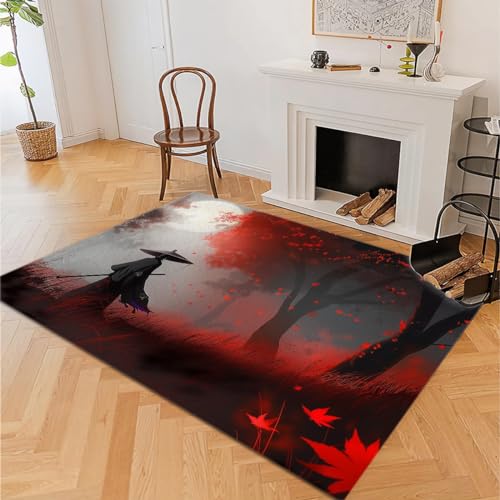 Tapis de salon japonais samouraï 80x150cm aux finitions soignées pour ado - 4