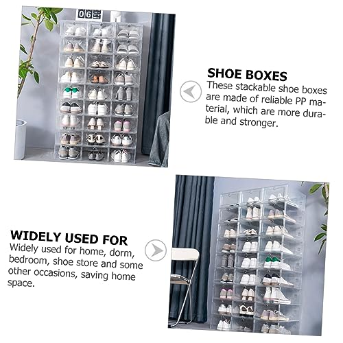 Boîte à Chaussures Empilable Transparente pour Dressing Purifié et Rangement de Baskets