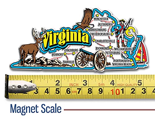 Imán estado Virginia jumbo 5.1 x 2.4 pulgadas miniatura 2