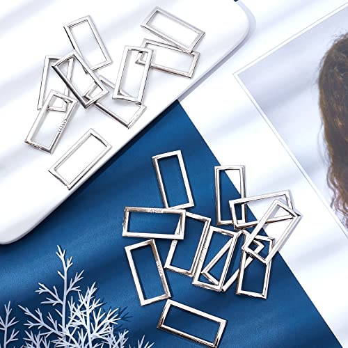 Image of GORGECRAFT 1 Box 20Pcs Metal Flat Rectangle Rings 30mm Inner Length Heavy Duty Silver Alloy Buckle Loop for Luggage Bag Backpacks Wallets Belt Garment Strap DIY Sewing Crafts Decoration Accessories