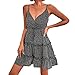 Abito aderente estivo da donna con spalle scoperte a maniche corte con coulisse sexy mini party club abito smocked o collo abito alla moda abiti casual per le donne cocktail, Nero , L