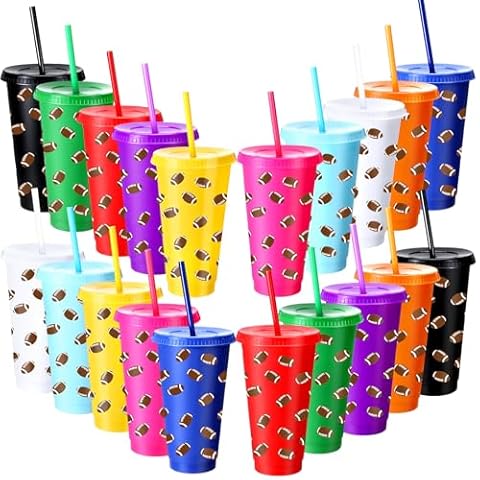 Potchen 20 Pcs Football Tumbler Set Cover