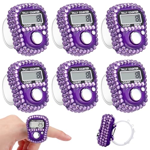 Image of Simgoing Electronic Finger Clicker Counter, Rhinestones Tally Tasbeeh Counter Gifts for Prayer Islamic Golf Counting Goods Lap Knitting Bling Accessories