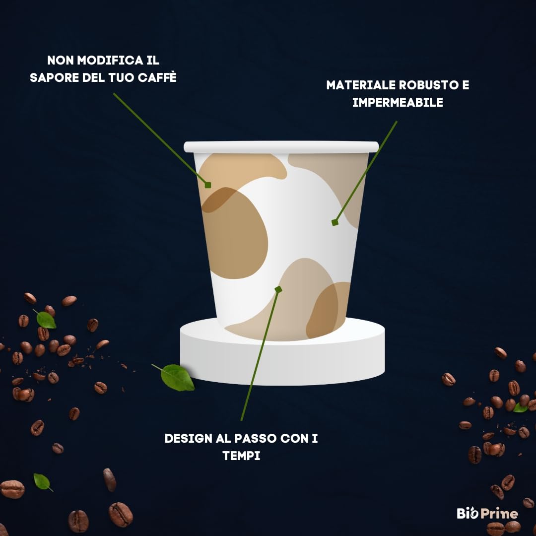 1000 Bicchierini Caffè Carta 65ml Monouso - Bicchieri Caffè Carta Biodegradabili - Bicchierini da Caffè usa e getta Ecosostenibili