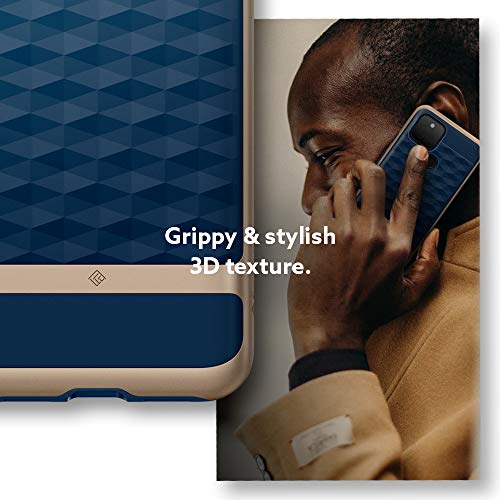 Image of CASEOLOGY Parallax Back Cover Case Compatible For Google Pixel 5 (Thermoplastic Polyurethane and PC | Navy Blue)