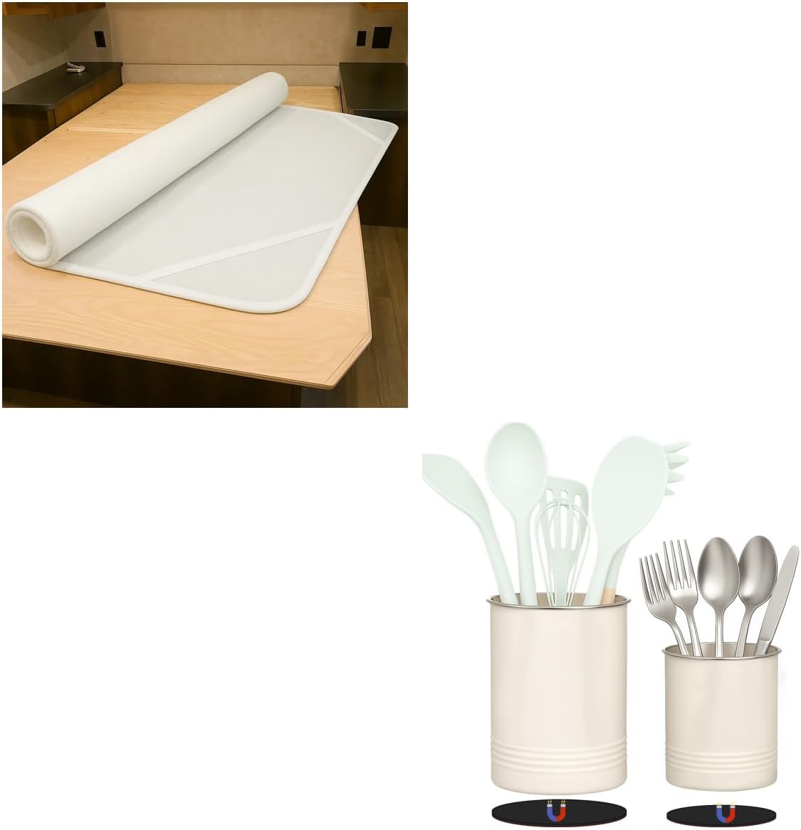 RV Breathable Mattress Pad+RV Utensil Holder 2 Pack