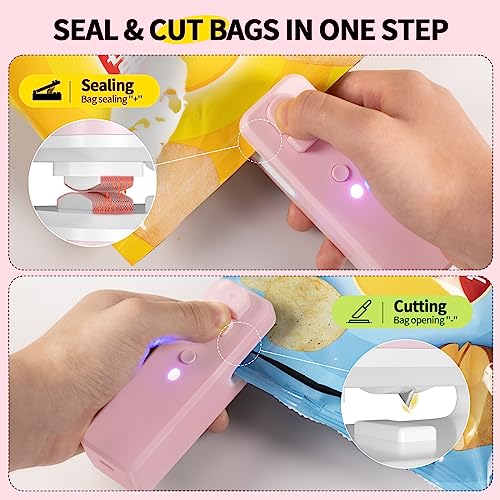 Bag-Sealer-Mini-3-in-1-Mini-Bag-Sealer-Heat-Seal-with-Cutter-Magnet-Rechargeable-Mini-Chip-Bag-Vacuum-Sealer-Machine-for-Reseal-Plastic-Bags-Keep-Snacks-Fresh-Portable-Kitchen-Gadget-PINK