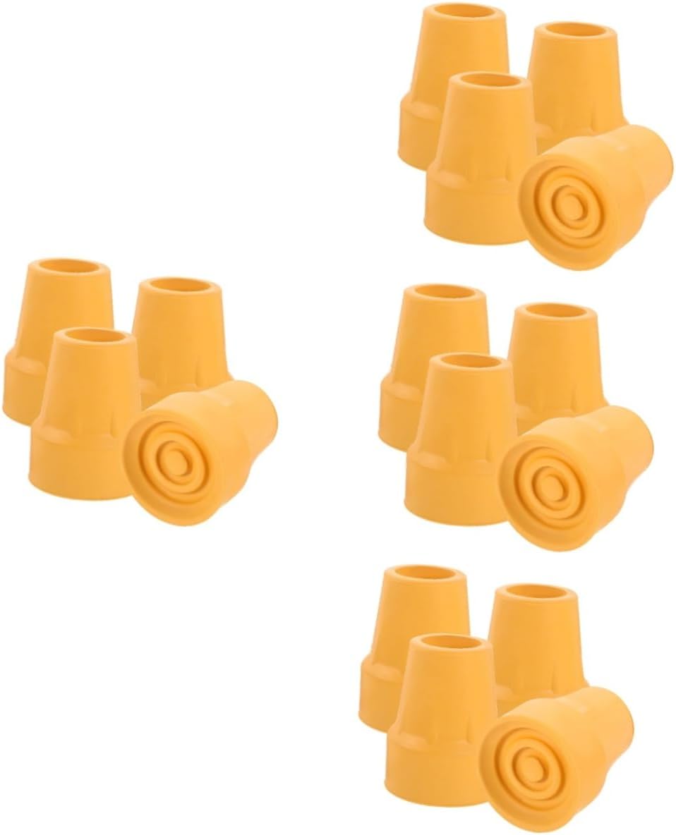 FOMIYES 16pcs Nonskid Crutch Replacement Tips Cane Ends for Enhanced Stability Walking Canes for Outdoor Activities and Mountaineering