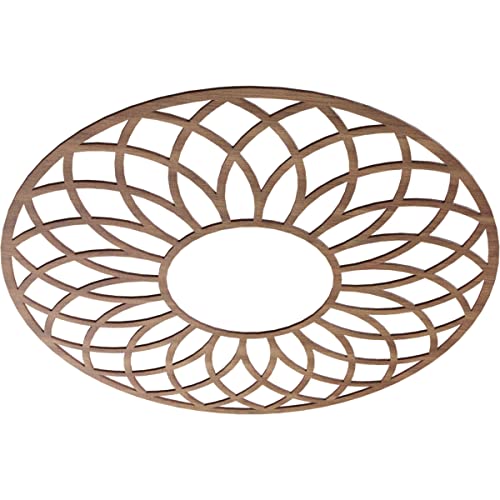 Image of Ekena Millwork 40 inchOD x 13 5 /8 inchID x 3 /8 inchT Cannes Wood Fretwork Pierced Ceiling Medallion, Walnut