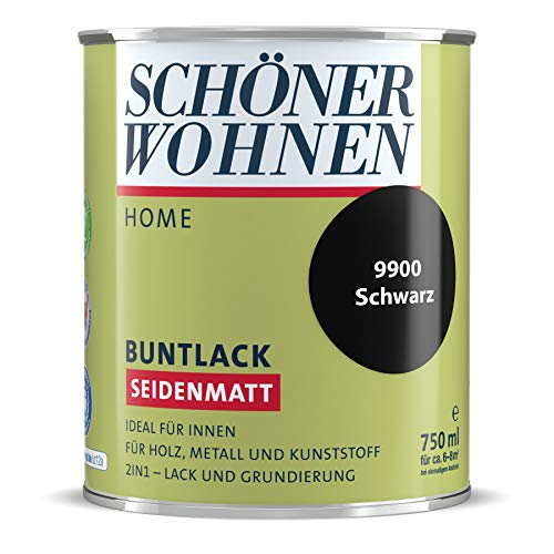 DurAcryl Buntlack Schwarz 750 ml RAL 9900 Seidenmatt Schöner Wohnen