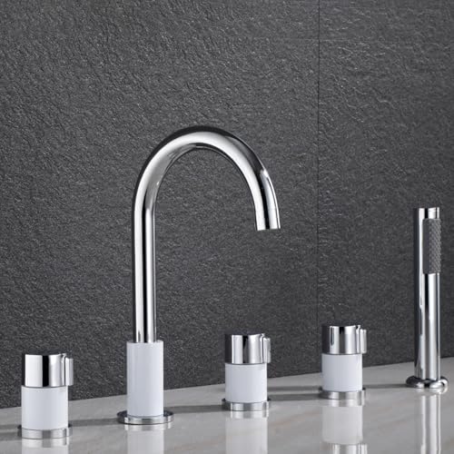 Mélangeur de douche baignoire 5 trous eau chaude froide en laiton robuste