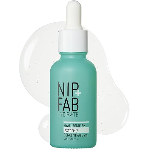 Nip + Fab Hyaluronic Fix Extreme 4 2% Concentrate, Daily Concentrated Drops for Face, Quick drying serum to replenish moisture levels. For dewy and visibly plumped skin, Multicolor, 30ML