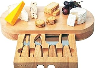 Occasion Oval Cheese Board with Integrated Drawer and 4 Specialist Cheese Knives