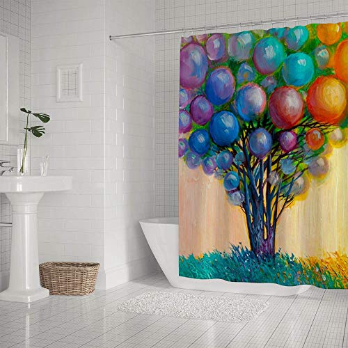 Rideau de douche en polyester motif oursons lavable avec anneaux