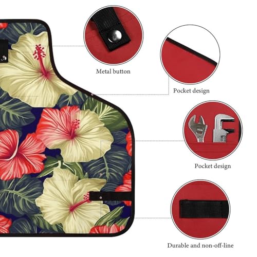 Delantal para trabajo con fondo de hojas de hibisco miniatura 3