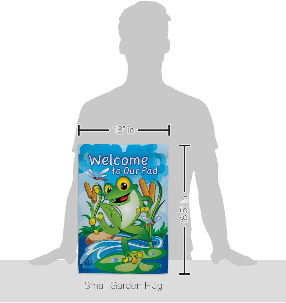 Breeze Decor G160041-BO Frog Nature Pets Decorative Vertical, Garden Flag 13"x 18.5", Multi-Color