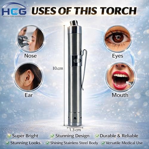 Image of Medical Moon Pen Torch - Bright White LED Light for Doctors, Nurses & Clinics | Slim, Durable, Pocket-Friendly | Eye, Throat & Pupil Exam - Pack of 2