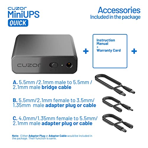 Image of Cuzor 12V Mini ups Apartment Edition | Power Backup up to 2 Hours | Replaceable Battery | Ups for Wi-Fi Router and Modem | Ups for Router up to 2A | ups for uninterrupted wi-fi