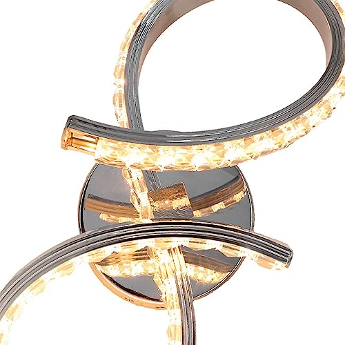 Aplique de pared LED de cristal moderno de 18W acabado cromo en espiral 4