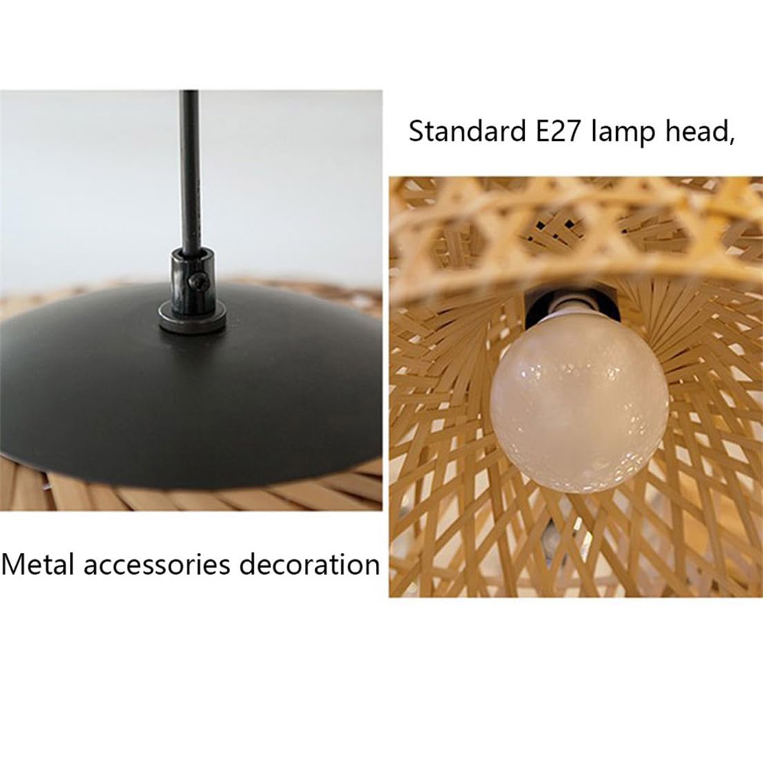 Lámpara Colgante De Techo Americana Sencilla Sobre Mesa Iluminación Colgante De Cúpula De Ratán Tejida A Mano Lámparas De Techo Grandes Tejidas Para Isla De Cocina, Vestíbulo O Dormitorio