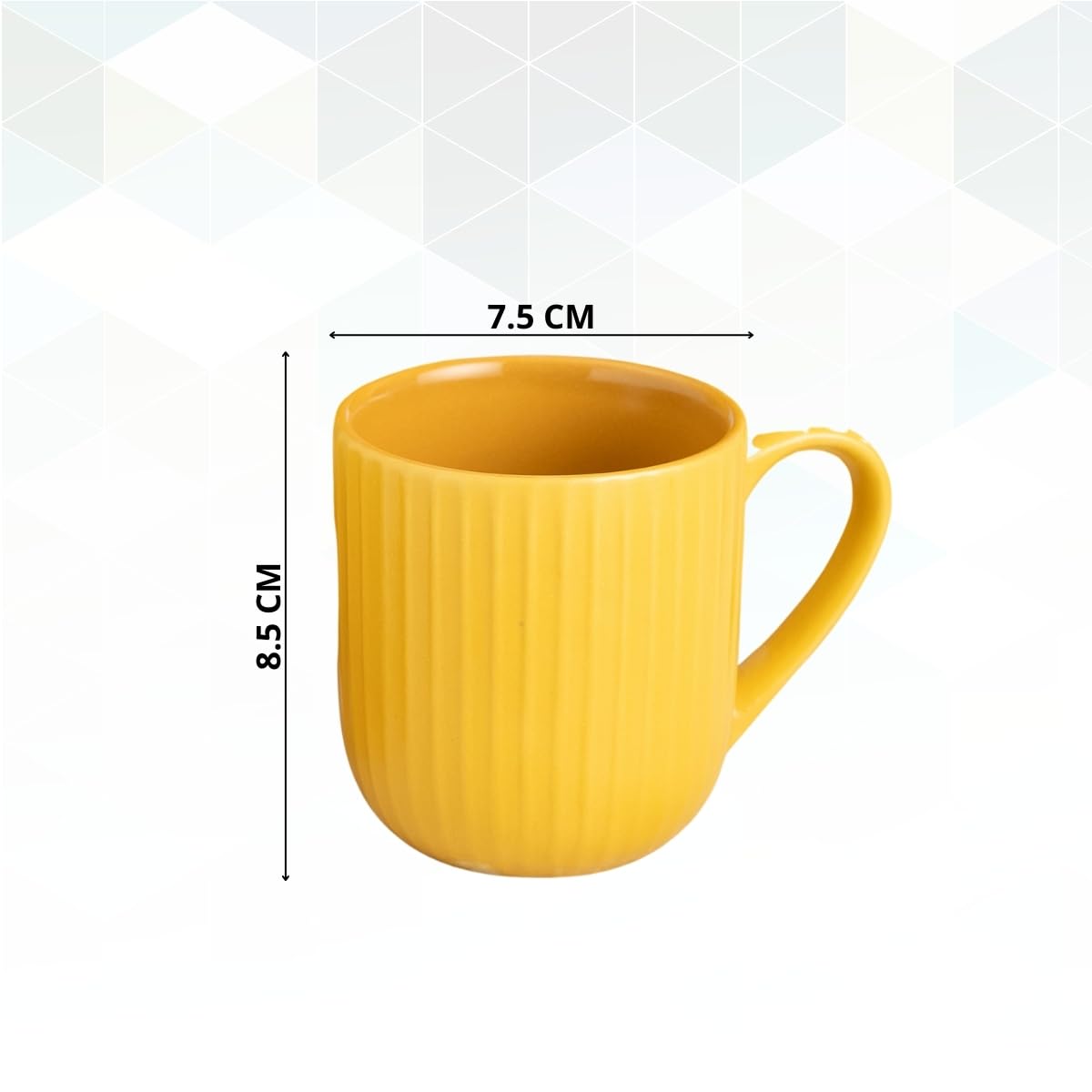 Clay Craft Fine Ceramic Linea Mustard Coffee Mug Set of 6, Cups for Tea & Coffee, Mug Set, Gift Set, Elegant Design for Home and Kitchen and Can Be Gifted to Your Loved Ones On Any Occassions 3