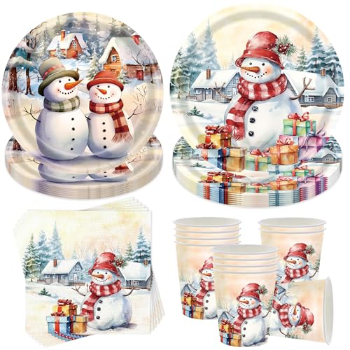 50 Stück Weihnachten Partygeschirr Set,Weihnachten Pappteller...