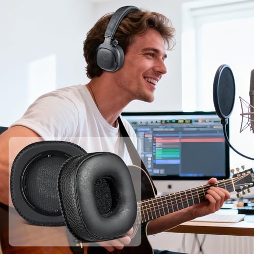 SOULWIT Almohadillas de reemplazo para auriculares Marshall MID ANC con cancelación activa de ruido, Bluetooth inalámbricos On-Ear, cojines de cuero proteico suave y espuma aislante de ruido - Negro miniatura 5