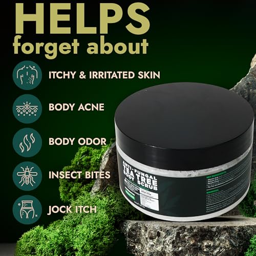 Image of Antifungal Body Scrub with Tea Tree Oil Soothes Itchy Skin & Rashes