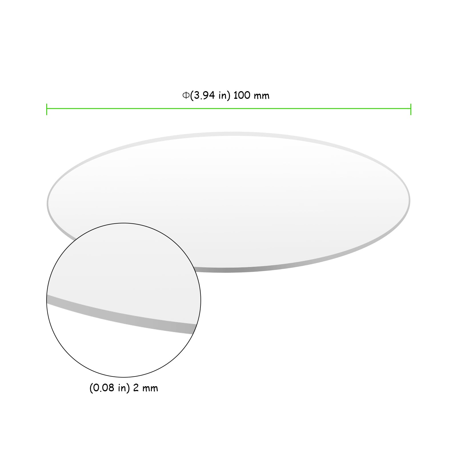 Lot de 100 plaques rondes en acrylique transparent de 10 cm d'épaisseur pour cadre photo, remplacement du verre, loisirs créatifs